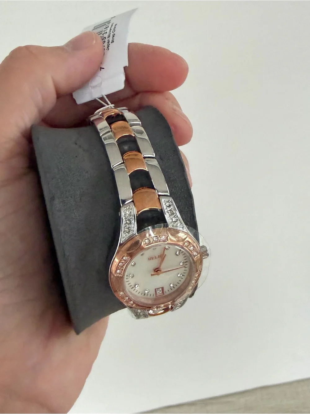 Relic by Fossil two-tone stainless steel wristwatch womens new (needs battery)
